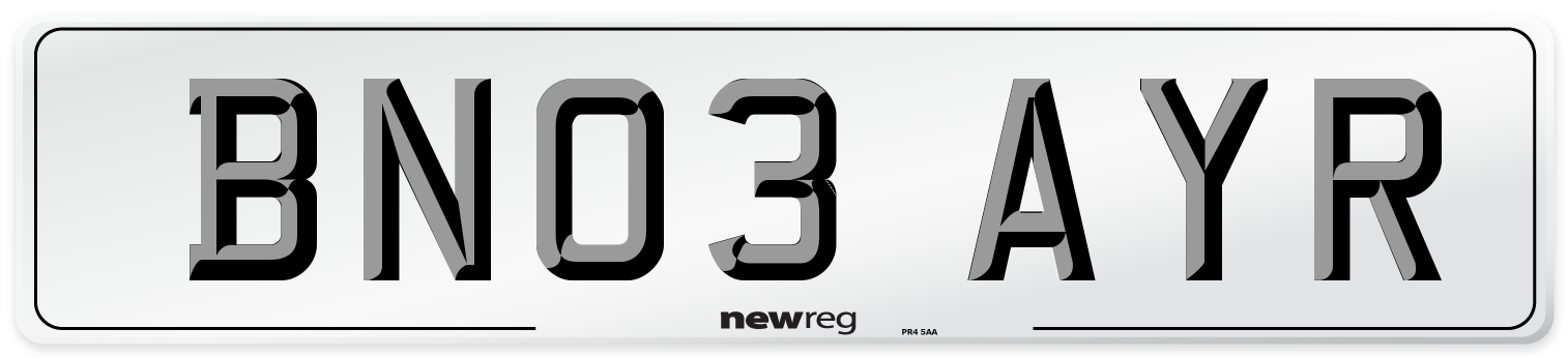 BN03 AYR Number Plate from New Reg